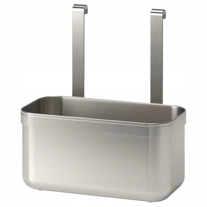 Tároló, IKEA KUNGSFORS, 24x12x26.5cm, inox, kivehető tálcával
