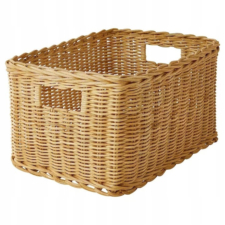 TRUMMIS rattan kosár, IKEA, 25x35x20cm, natúr, fogantyúval