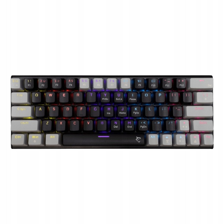 Tastatura mecanica 60% White Shark, iluminata, cablata, neagra
