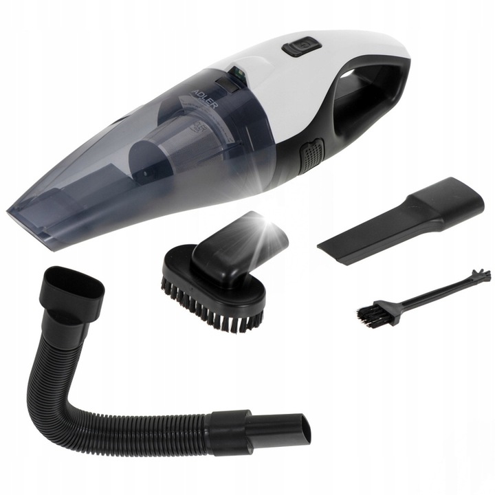 Aspirator auto Adler AD 7059, 5500 Pa, acumulator 3600 mAh, LED, 0,45 litri, set accesorii