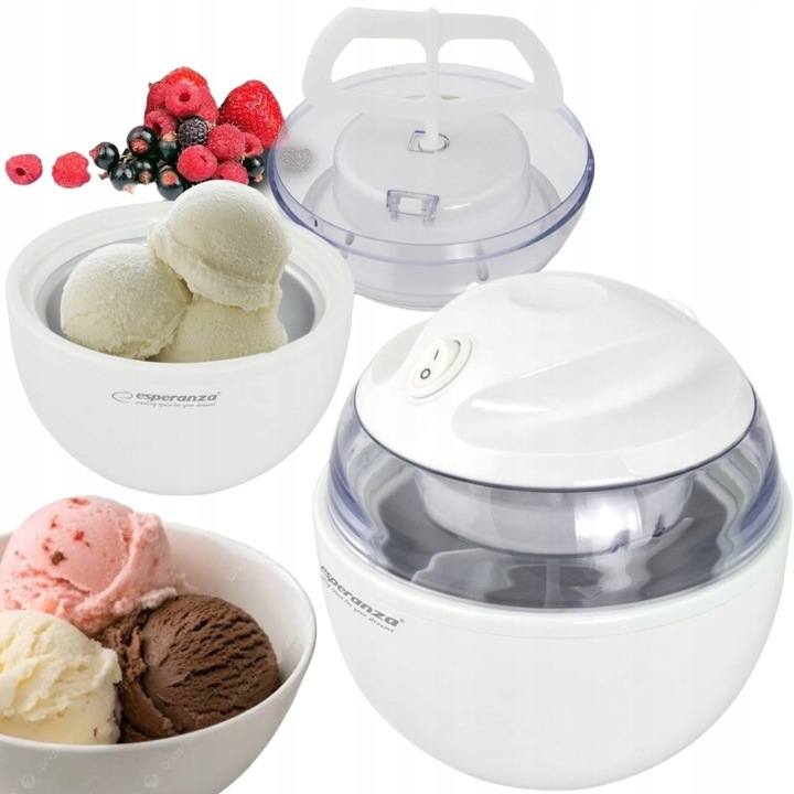 Aparat de preparat desert, ESPERANZA, masa de inghetata, usor de utilizat, alb