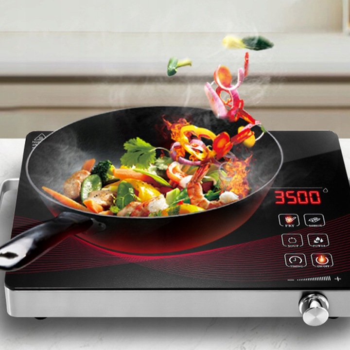 Plita electrica portabila cu timer, 12 trepte de putere, multicolor