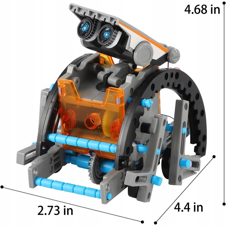 Építőkészlet, 12 az 1-ben napelemes robot, 190 darab