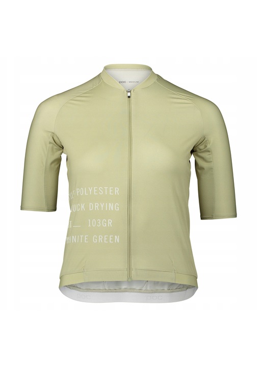 Tricou ciclism femei POC Pristine Print, verde, material reciclat, slim fit, XL INTL