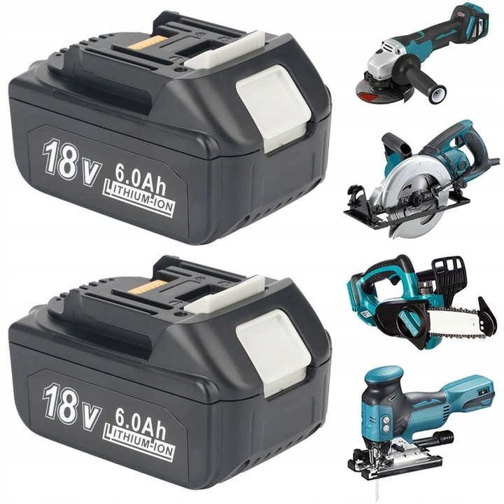 Set 2 x Acumulator Li-Ion 18V 6Ah cu indicator LED, BMS, BEDEE