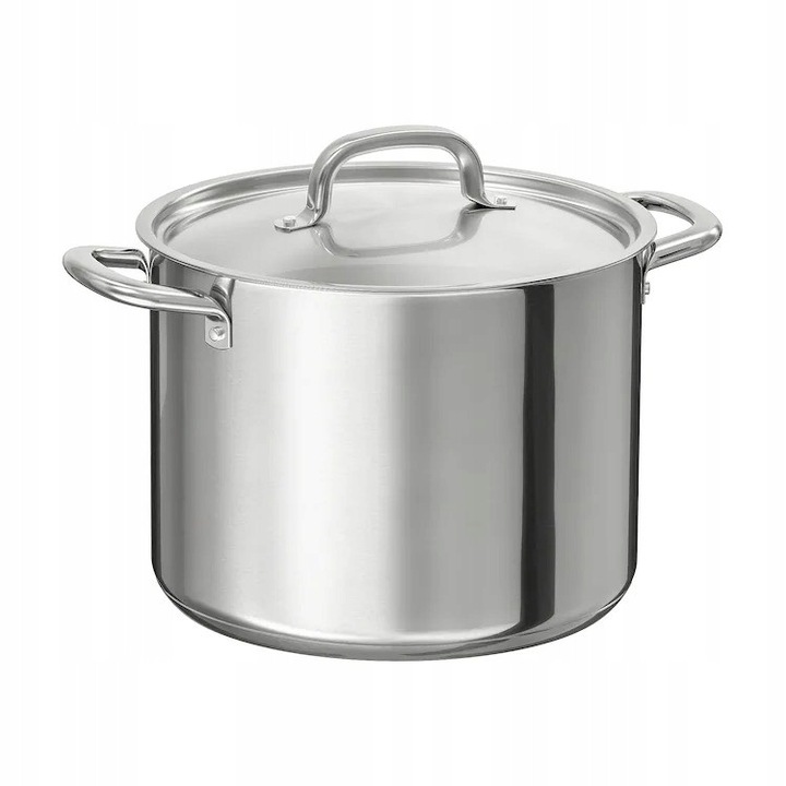 Oala cu capac, IKEA 365+, 8L, inox, 24x19cm