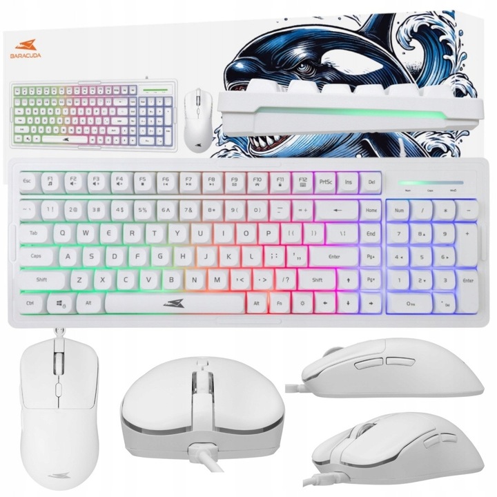 Baracuda gamer szett, membrános billentyűzet, egér, LED világítás