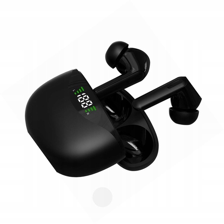 Casti wireless Blue Star TWS T60, bluetooth 5.4, rezistente la apa IPX4, negre