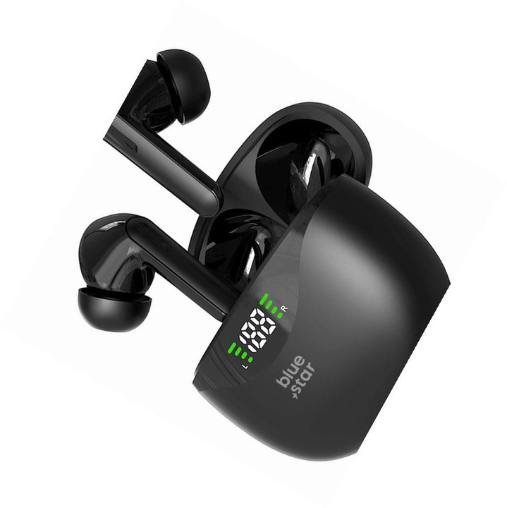 Casti Wireless Blue Star TWS Bluetooth pentru Xiaomi Poco X7 Pro 5G, alb