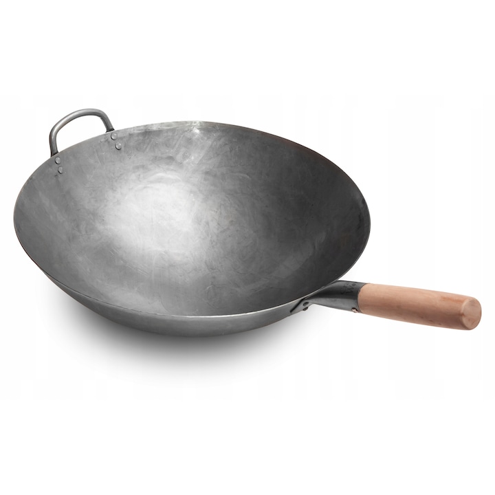 Tigaie Wok Craft Wok, 40cm, cu maner din lemn, din otel carbon