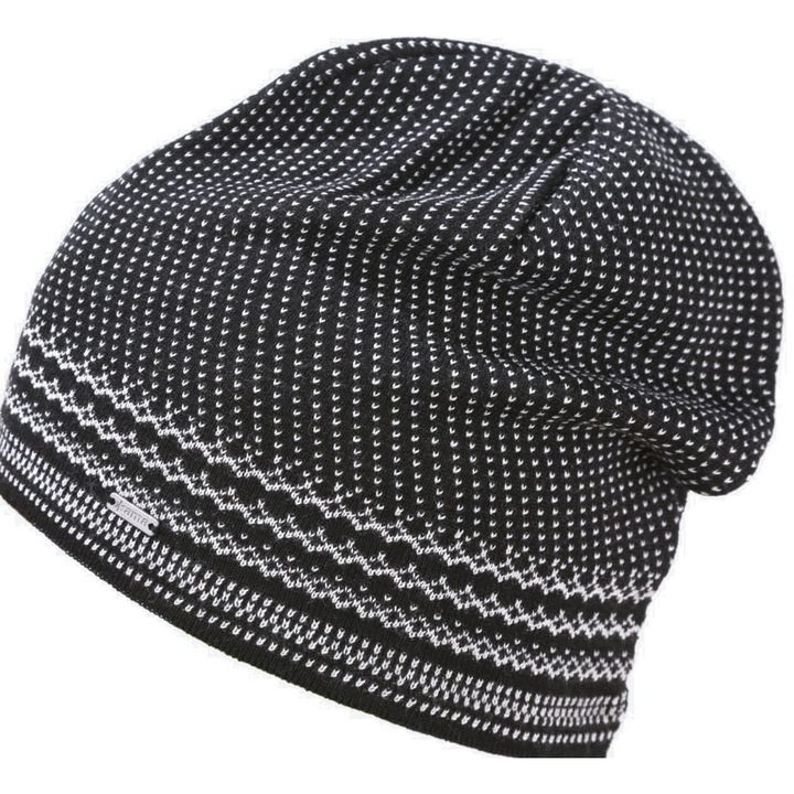 Caciula KAMA A149 Merino, neagra, 50% lana merino, 50% acril, dimensiuni 28cm, croi prelungit