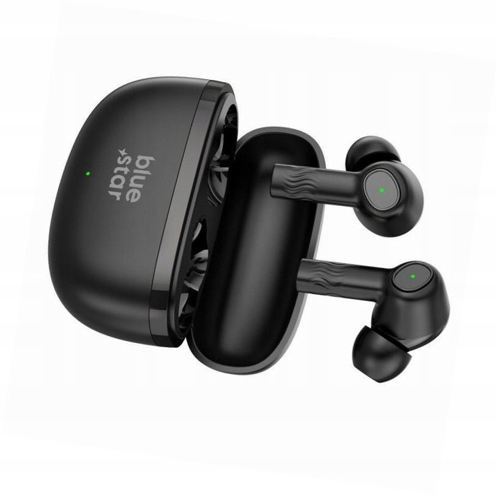 Casti wireless TWS Blue Star cu ANC si ENC, negre, pentru Samsung Galaxy A05S