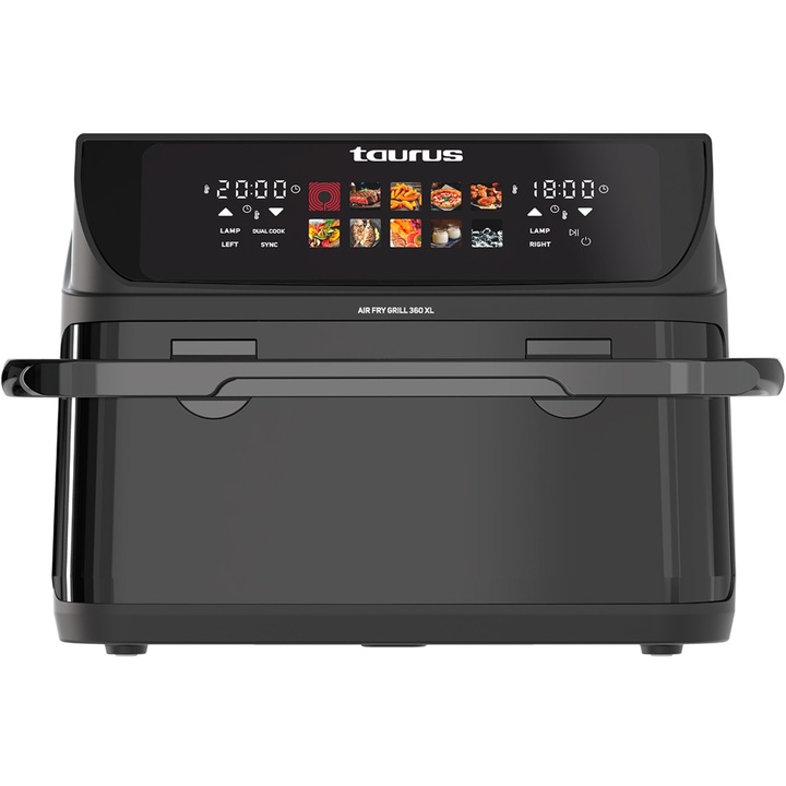 Friteuza cu Aer Cald Taurus, 2800 W, Capacitate 10 L, Touch, Timer, Negru