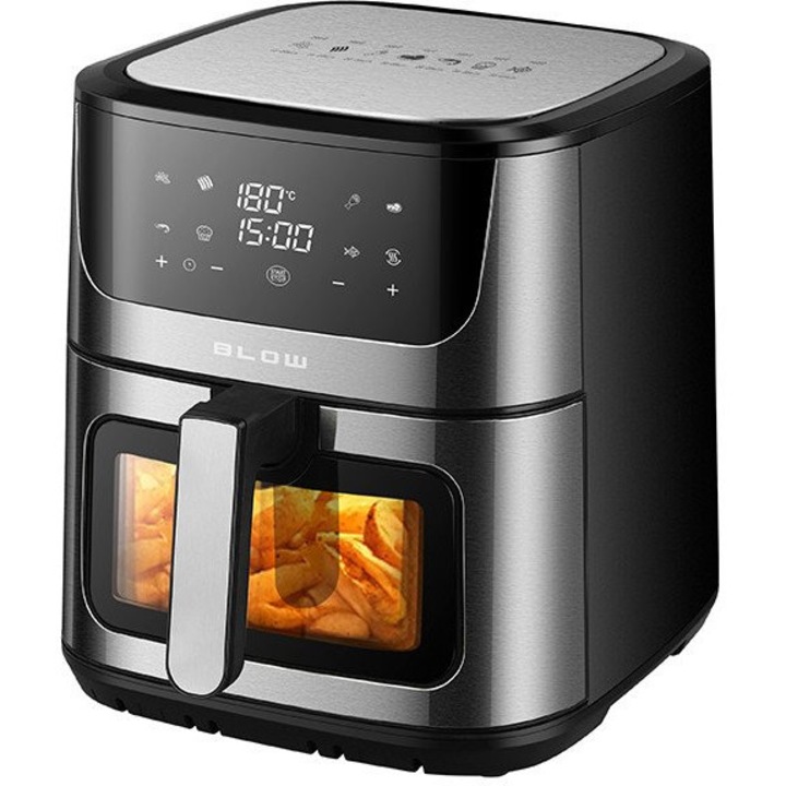 Friteuza cu Aer Cald Blow, 2500 W, Capacitate 8 L, Grill, Touch, Negru