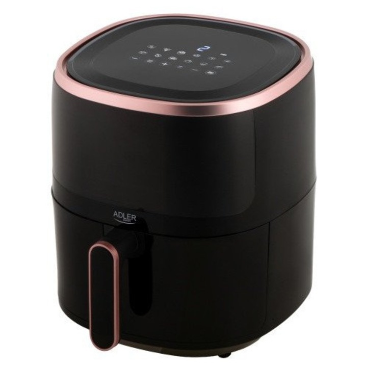 Friteuza cu Aer Cald Adler, 2000 W, Capacitate 5 L, Touch, Negru