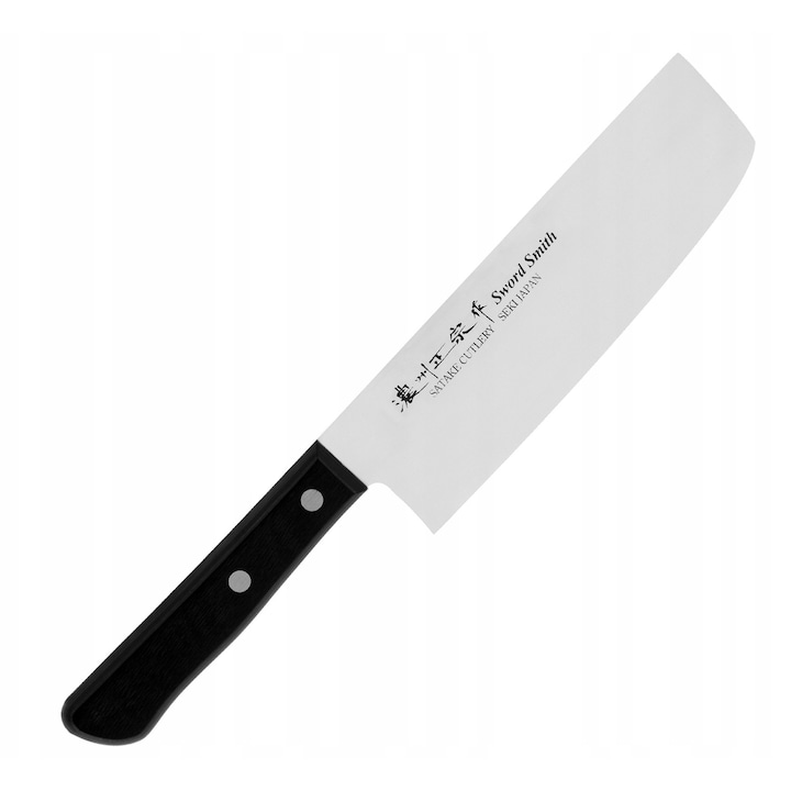 Cutit Nakiri Satake MV Paka 16 cm, otel molibdeno-vanadiu, maner din lemn natural