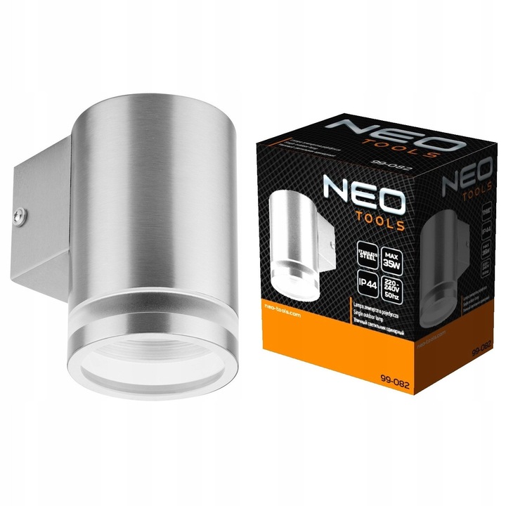 Външна двойна лампа NEO 99-082, 35W, IP44, неръждаема стомана, стенен монтаж