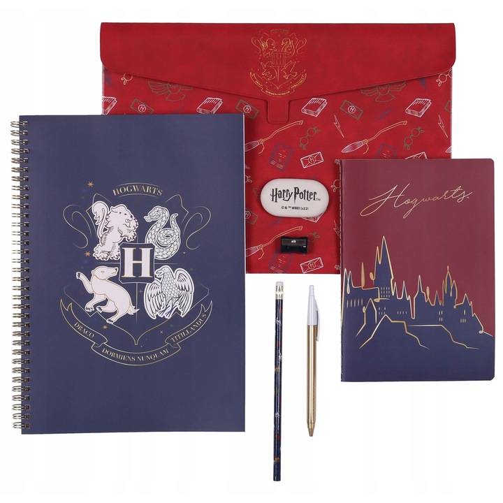Комплект ученически аксесоари Harry Potter, 6 части, многоцветен