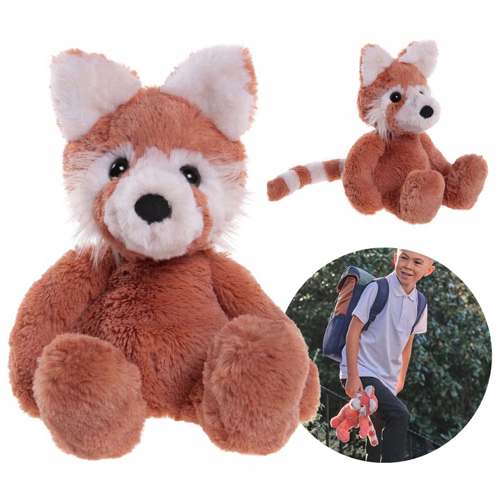 Panda Ronnie, jucarie de plus, Charlie Bears, Bear & Me, 24cm, portocalie cu alb