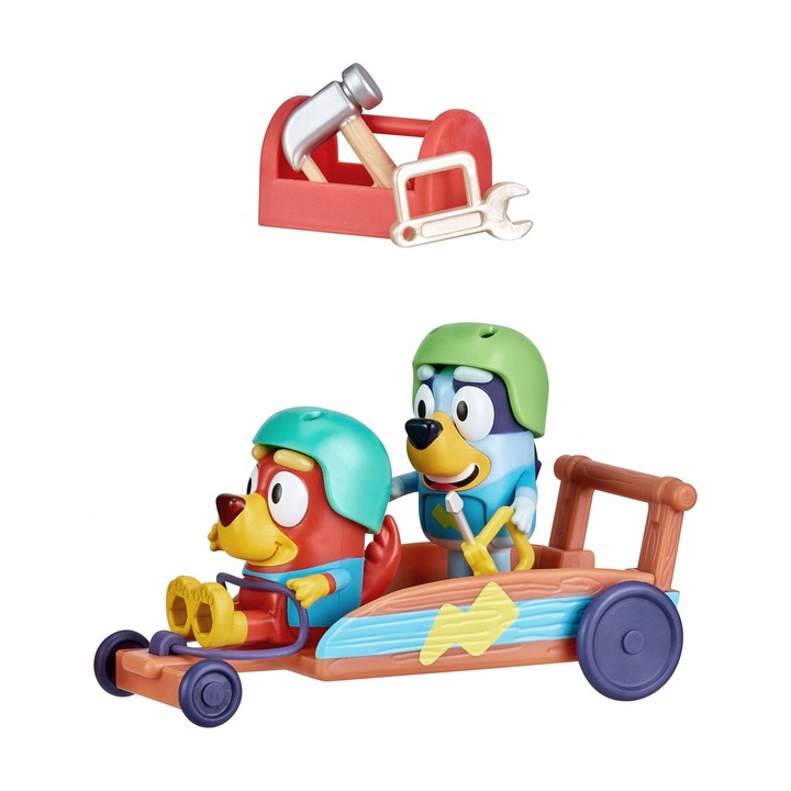 Комплект фигурки Bluey, Rusty, превозно средство Gokart, 3+ години, многоцветен