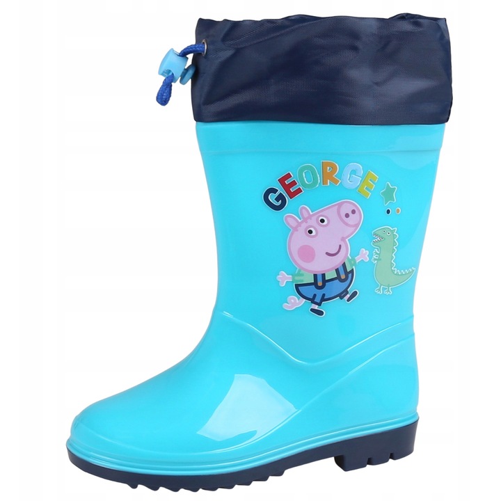 Детски ботуши Peppa Pig George, син, PVC, с предпазна връзка, 31-32 EU