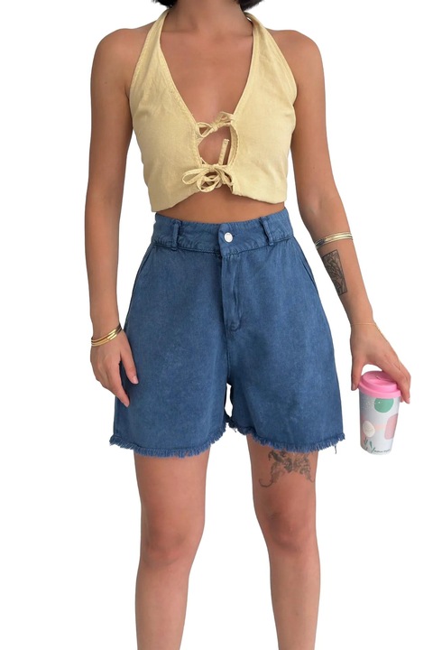 Blugi dama, MyFashion, Bumbac, Albastru cobalt