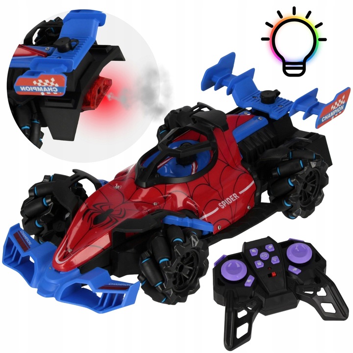 Mega Creative versenyautó, SPIDER modell, gőzeffektus, LED fények, 30x8x13cm