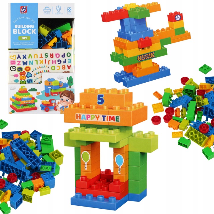 Set de constructie Mega Creative, 260 elemente colorate, dezvoltare abilitati manuale, coordonare vizual-motorie