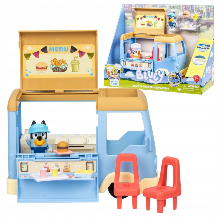 Фигурка Bluey, комплект Камион за храна, подвижни елементи, 3+