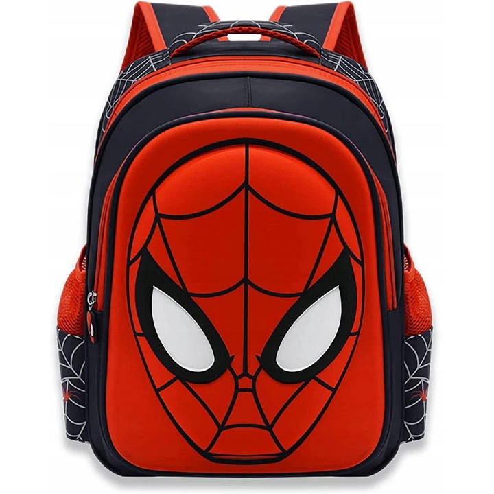 Ghiozdan scolar Spiderman, 3 compartimente, 30x40x18cm, multicolor