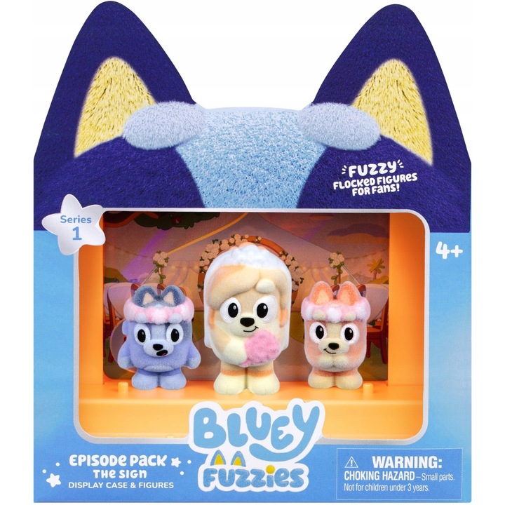 Комплект фигурки Bluey Fuzzies Episode Pack The Sign, 3 фигурки