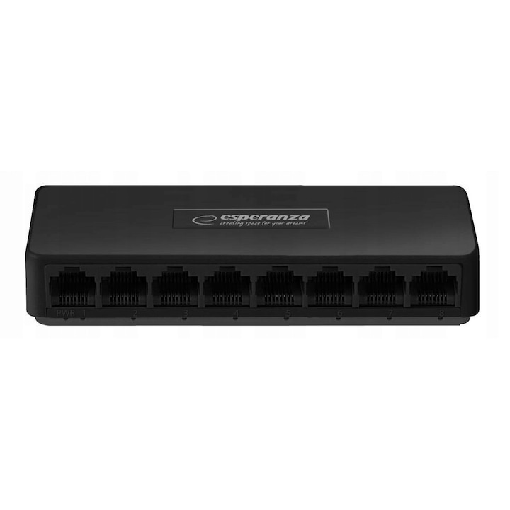 Switch 8-Port Gigabit, ESPERANZA NOVA, 10/100/1000 Mbps, 128x60x24mm