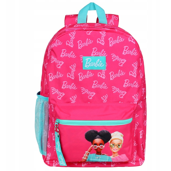 Ghiozdan roz Pink, 40x28x11cm, pentru fete, cu motive colorate