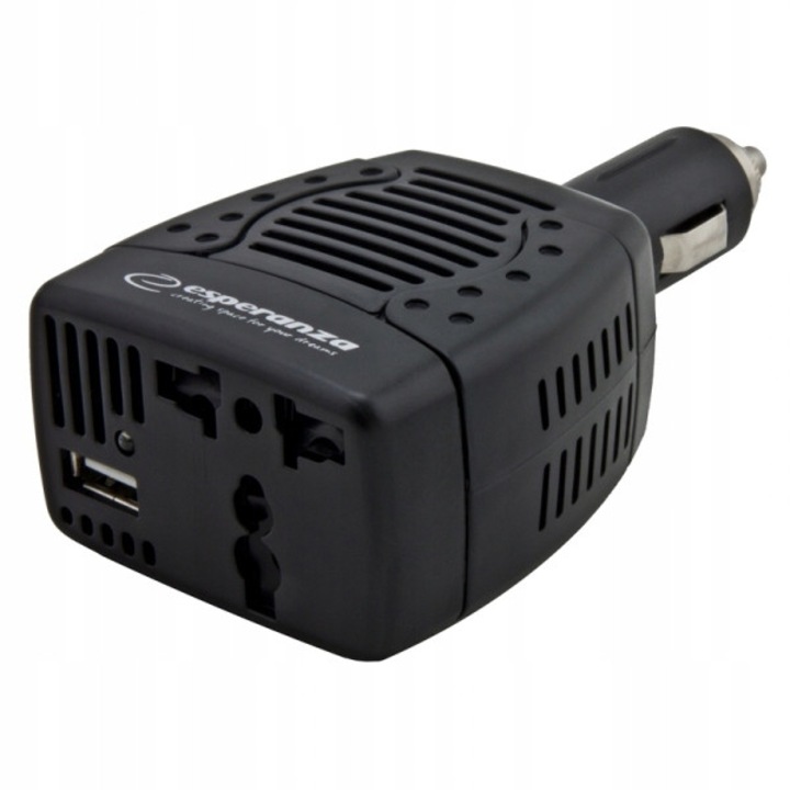 Invertoare auto Esperanza 75W, 12V-230V, cu USB