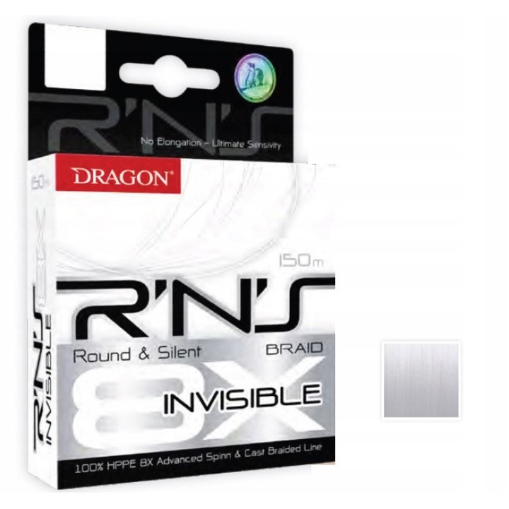 Плетено влакно Dragon R'N'S 8X Invisible 0.12mm 150m 9.90kg прозрачно