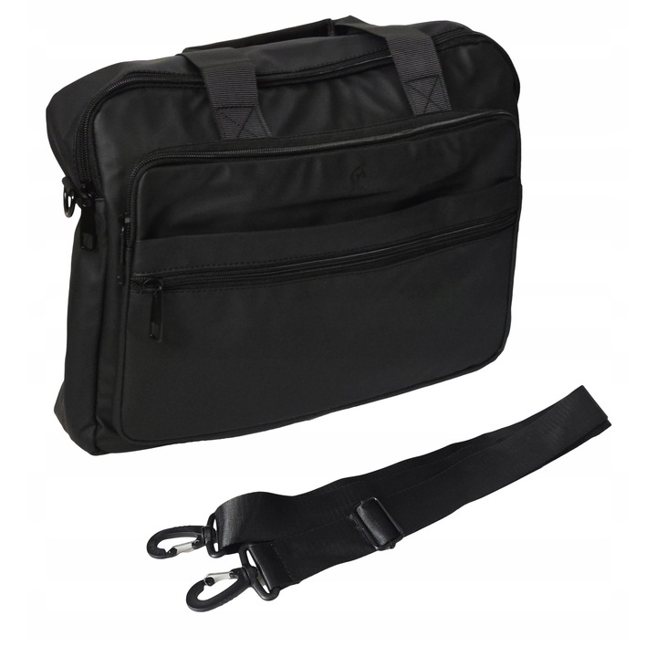 Laptoptáska 14", DMR, vízálló, 6 zseb, 38x9x29cm, fekete