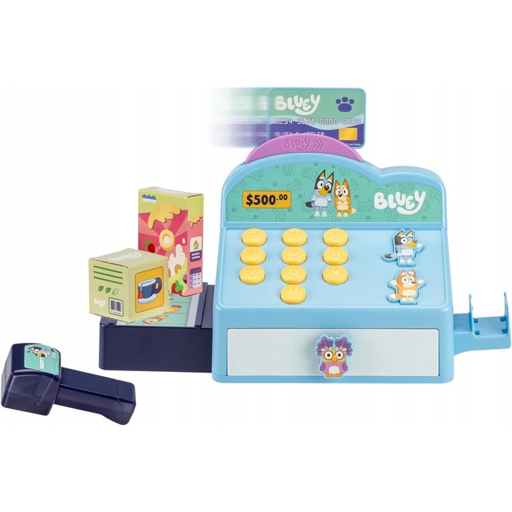Комплект за игра супермаркет Bluey, многоцветен, включва звуци и музика, 3 батерии AAA