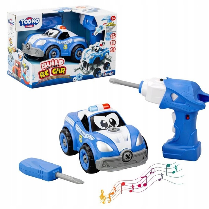 Masinuta RC Silverlit, set de asamblare, sunete, 22 piese, 3 ani+