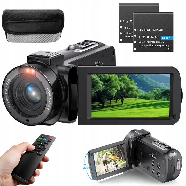 Aparat foto digital DC406L, 44MP, 16x zoom, rozpink, set cu 2 baterii si card de 32GB