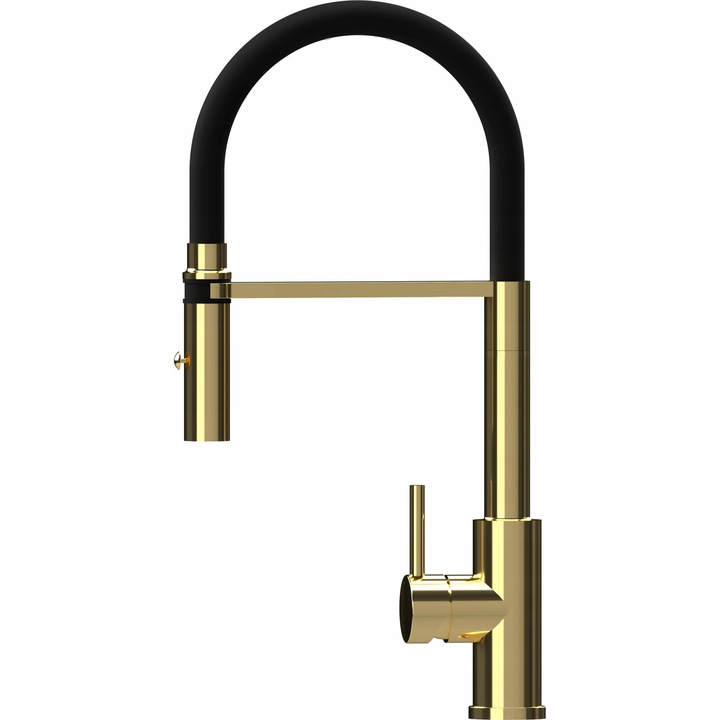 Baterie bucatarie Kernau KWT 35 Gold Nano, 46,9 cm, functie dus, elastyczna, 360°