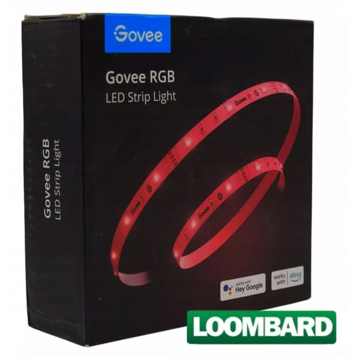 Banda LED 10m Govee RGB, control vocal, 16 milioane culori, multicolor