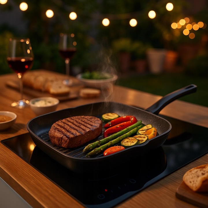 Tigaie grill Zwieger Caldo 28 cm, non-stick, neagra, forma patrata