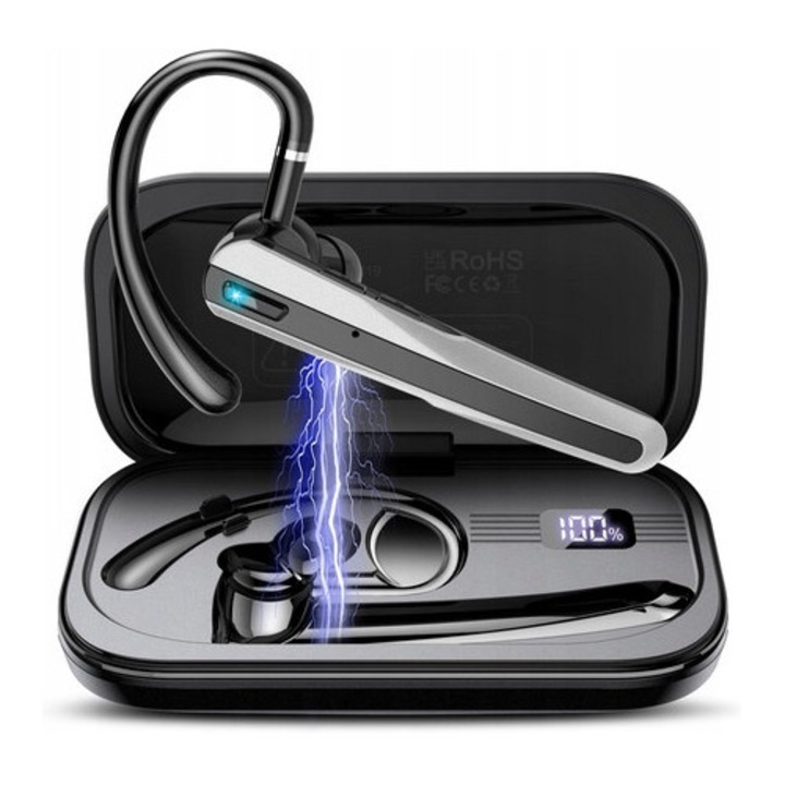 Vezeték nélküli fejhallgató, N19, Bluetooth 5.3, zajcsökkentés, fekete