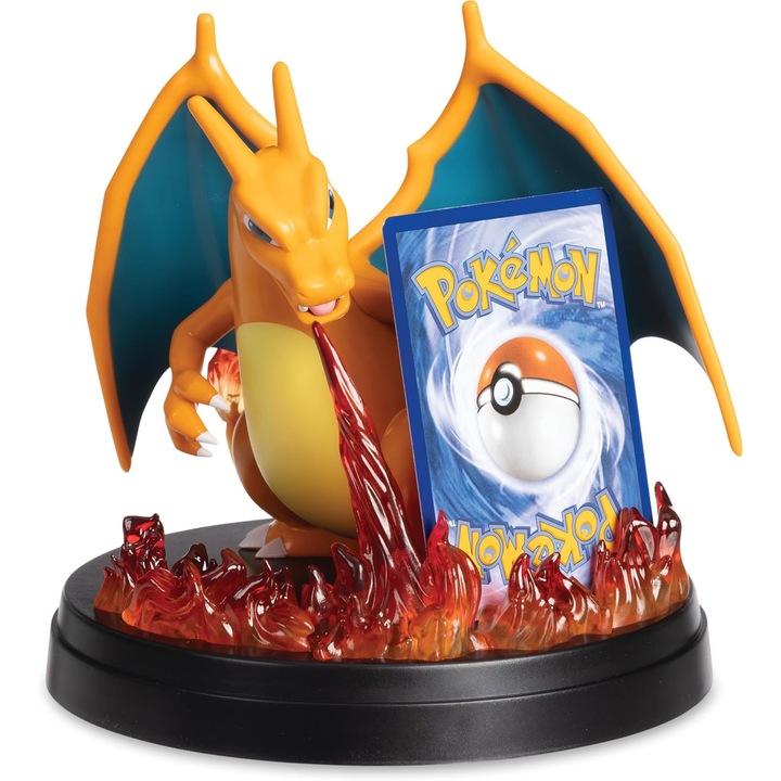 Super Premium Charizard-ex társasjáték szett, figura és 13 kártya, többszínű