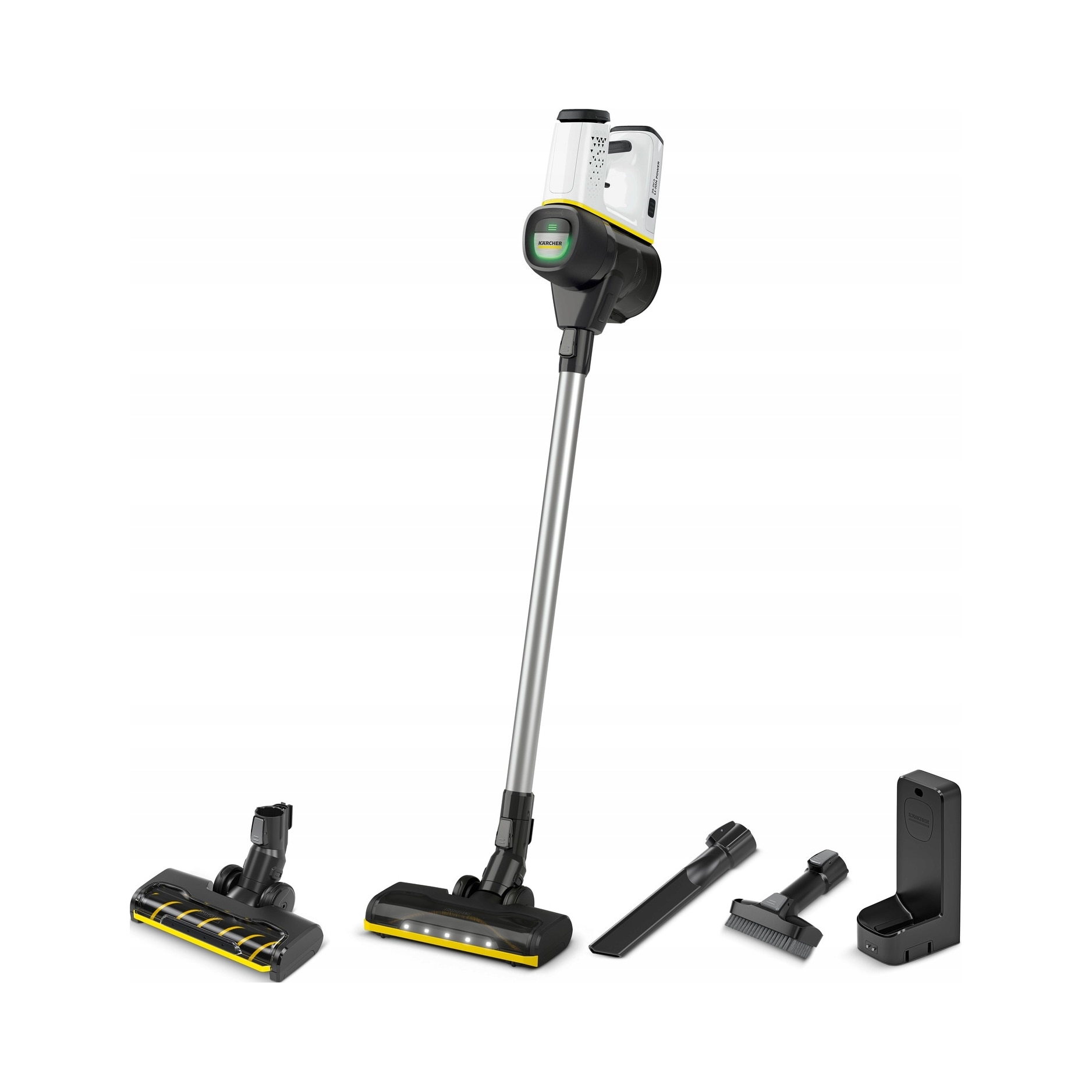 Aspirator vertical Karcher VC 6 Cordless, 250W, sistem de filtrare HEPA 12, iluminare LED, set inclus