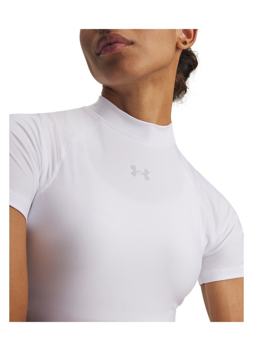 Tricou sport dama Under Armour HeatGear alb, croptop, pentru fitness, XL INTL