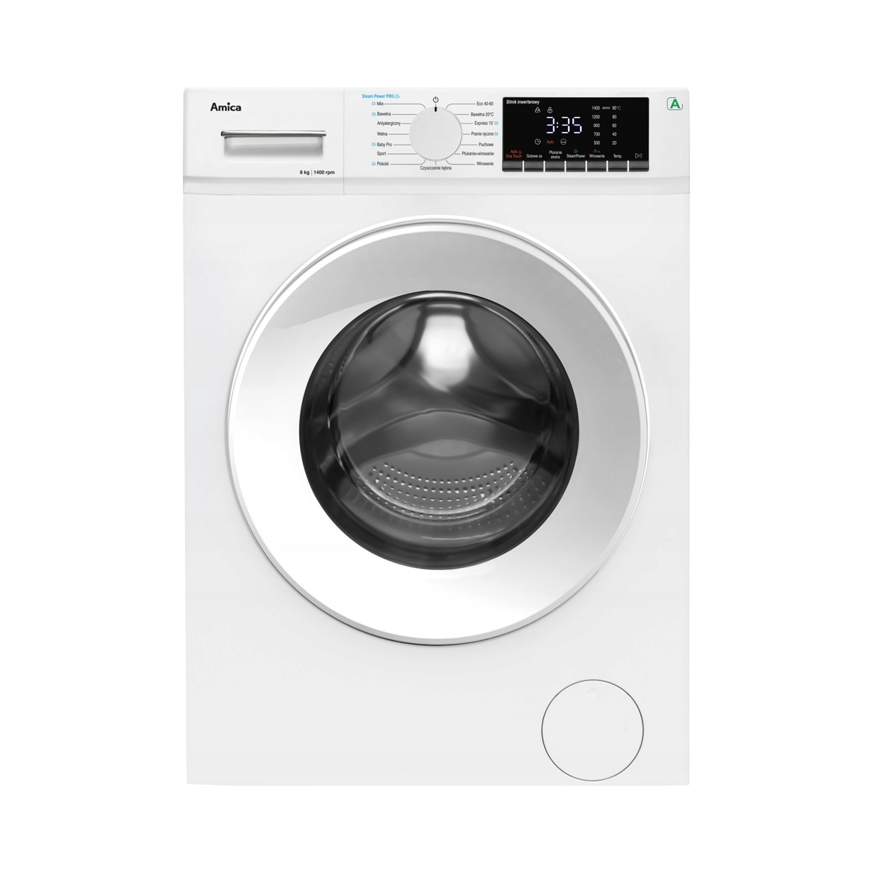 Masina de spalat rufe Amica WA5S814ALiSH, 8 kg, 1400 RPM, alb
