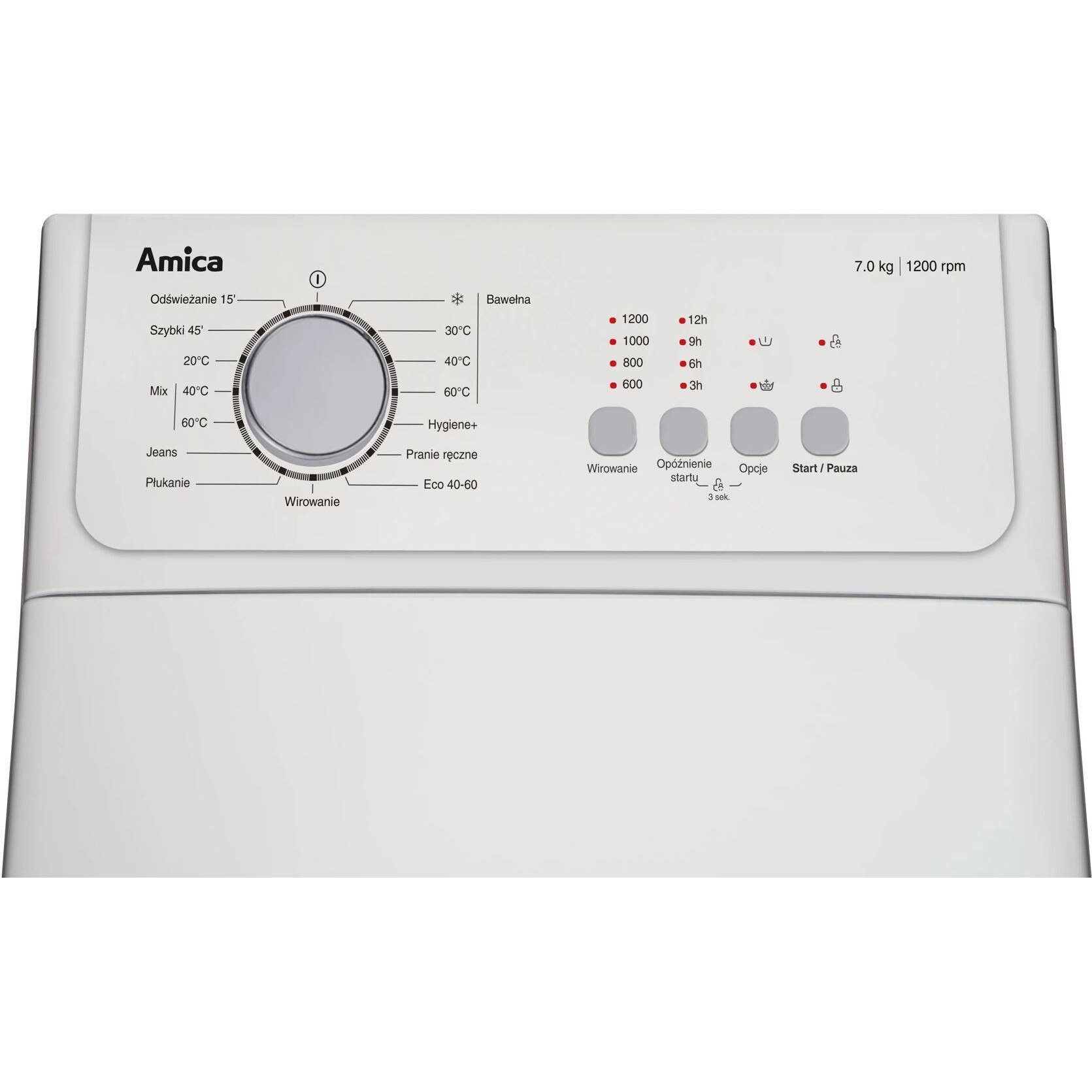 Masina de spalat rufe Amica AGA3T712ANi 7kg 1200rpm 15 programe alb 40cm