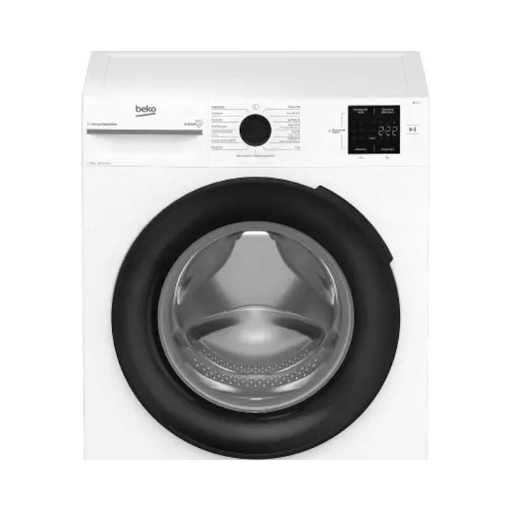 Masina de spalat rufe Beko b100, 9kg, 1200rpm, alb, 51,8x60x84,5cm