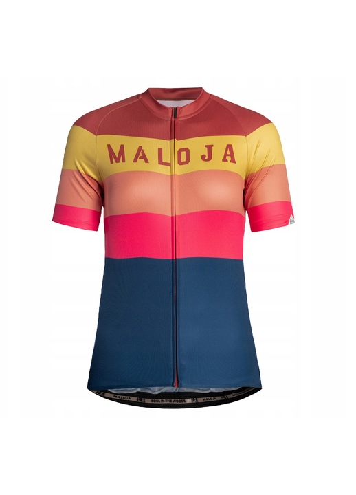 Tricou de ciclism Maloja Madrisa, portocaliu/bleumarin, uscare rapida, antibacterian, set, L INTL